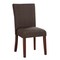 Saltoro Sherpi Textured Fabric Upholstered Dining Chair with Wooden Feet, Brown-